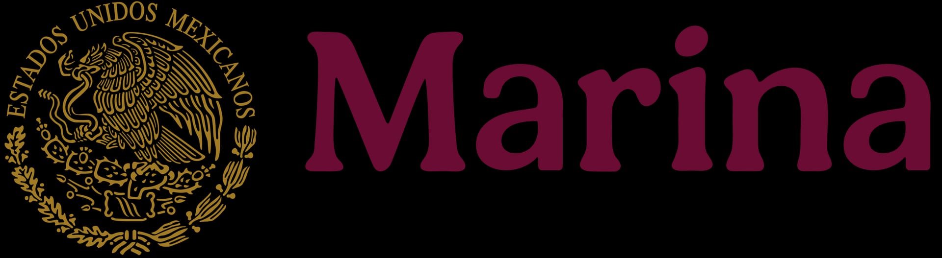 Escudo nacional y logotipo oficial en guinda de la Secretaría de Marina, sobre fondo blanco.